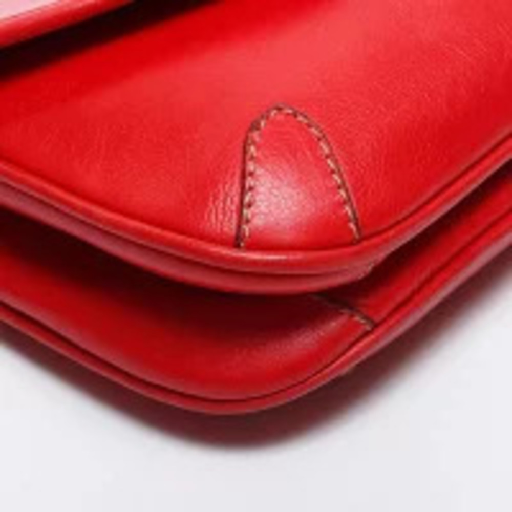 Celine Leather Logo Handbag Red - Picture 6 of 13